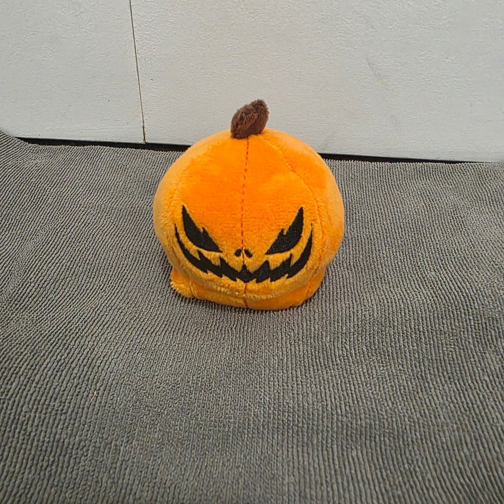 TeeTurtle Reversible Pumpkin Plushie Orange Happy Angry Jack-O-Lantern Mood Toy